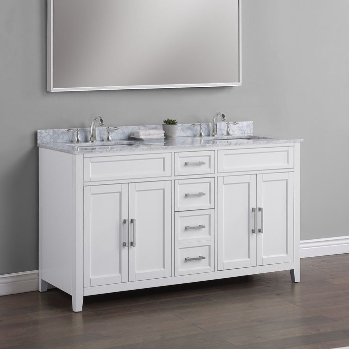 Wrought Studio Horacia 60'' Freestanding Double Bathroom Vanity with